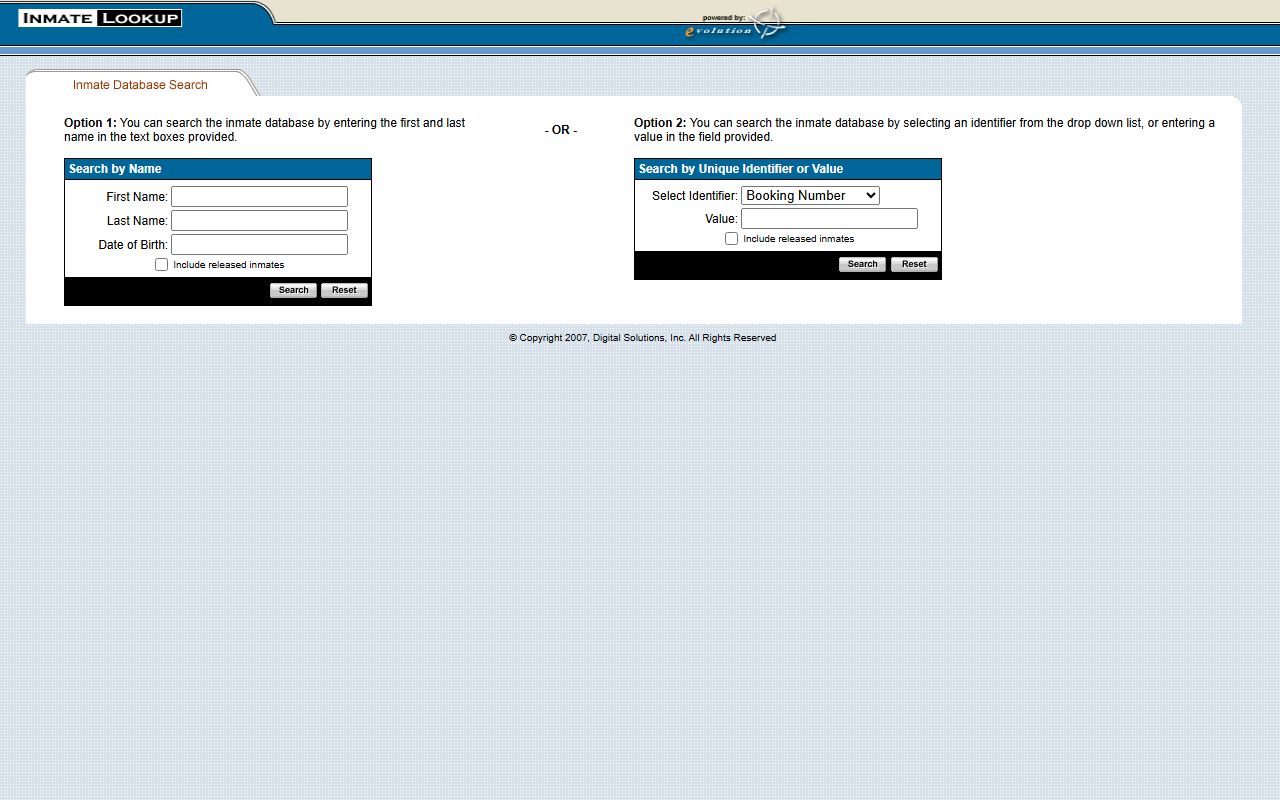 Giles County inmate records NRVRJ inmate lookup form