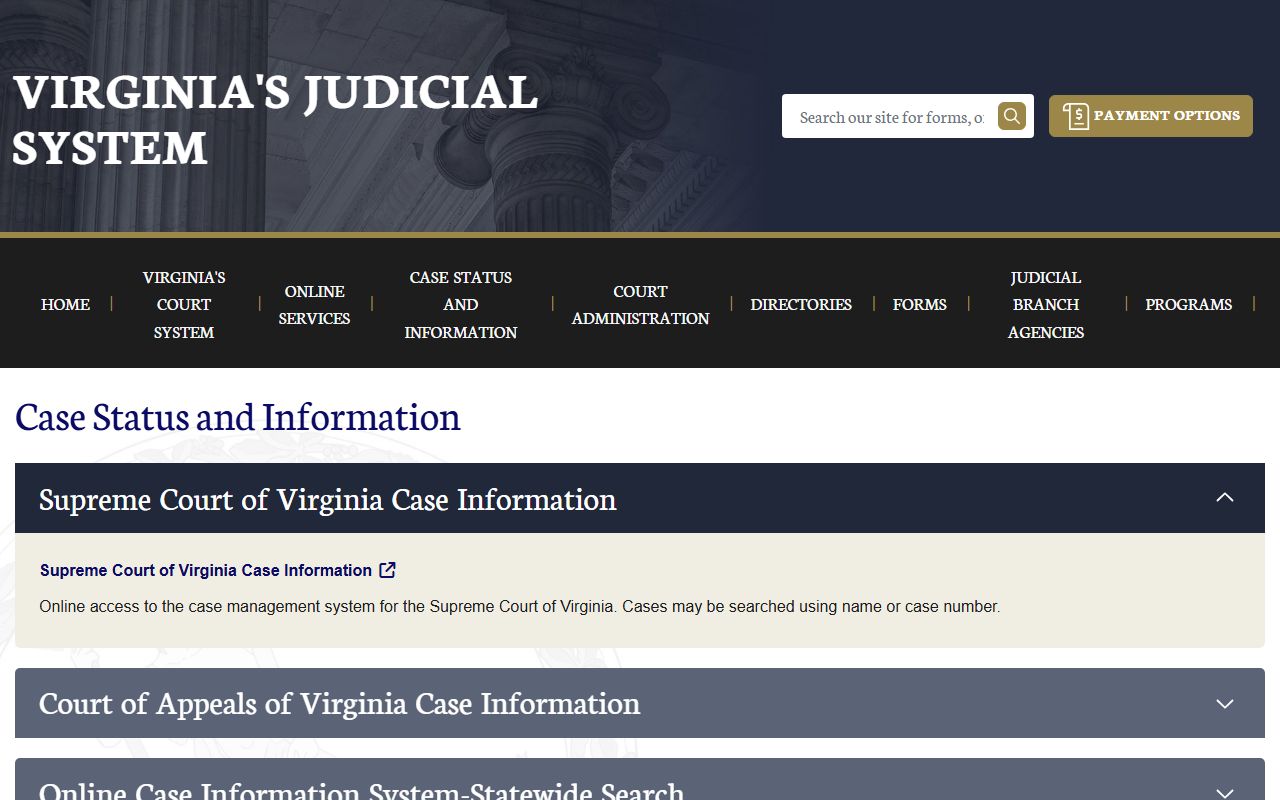 Giles County court records search through the Virginia case information hub